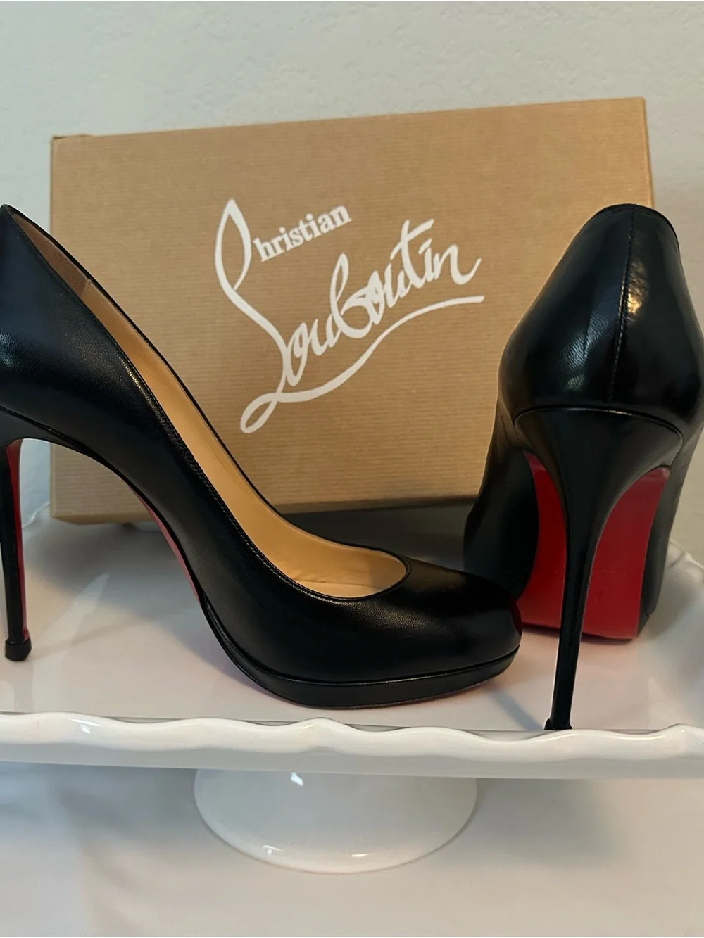 Christian Louboutin Filo 120 Black Leather Platform Pump